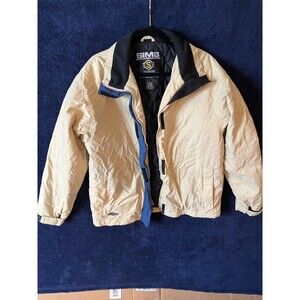 Sims Snowboard Jacket Men's LARGE Beige Ski Zone Waterproof and Breathable VTG